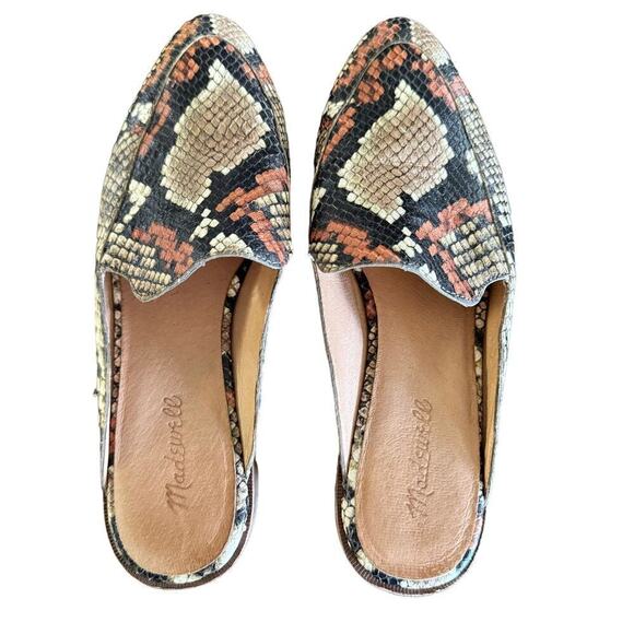 Madewell The Frances Loafer Mule in Snake Embossed Leather Size 9 - Picture 5 of 8